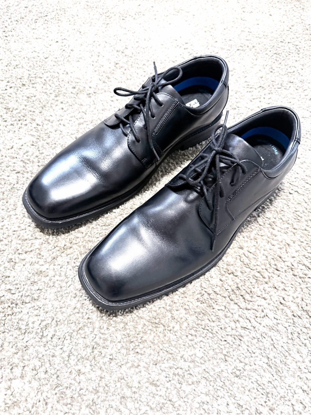 Johnston & Murphy Black Leather Lace Up Oxford Dress Shoes Comfort Foam Men’s 14 - Picture 3 of 10